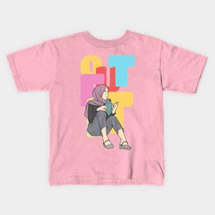 Girl Reading A Book Kids T-Shirt